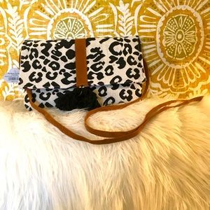 Leopard print crossbody purse